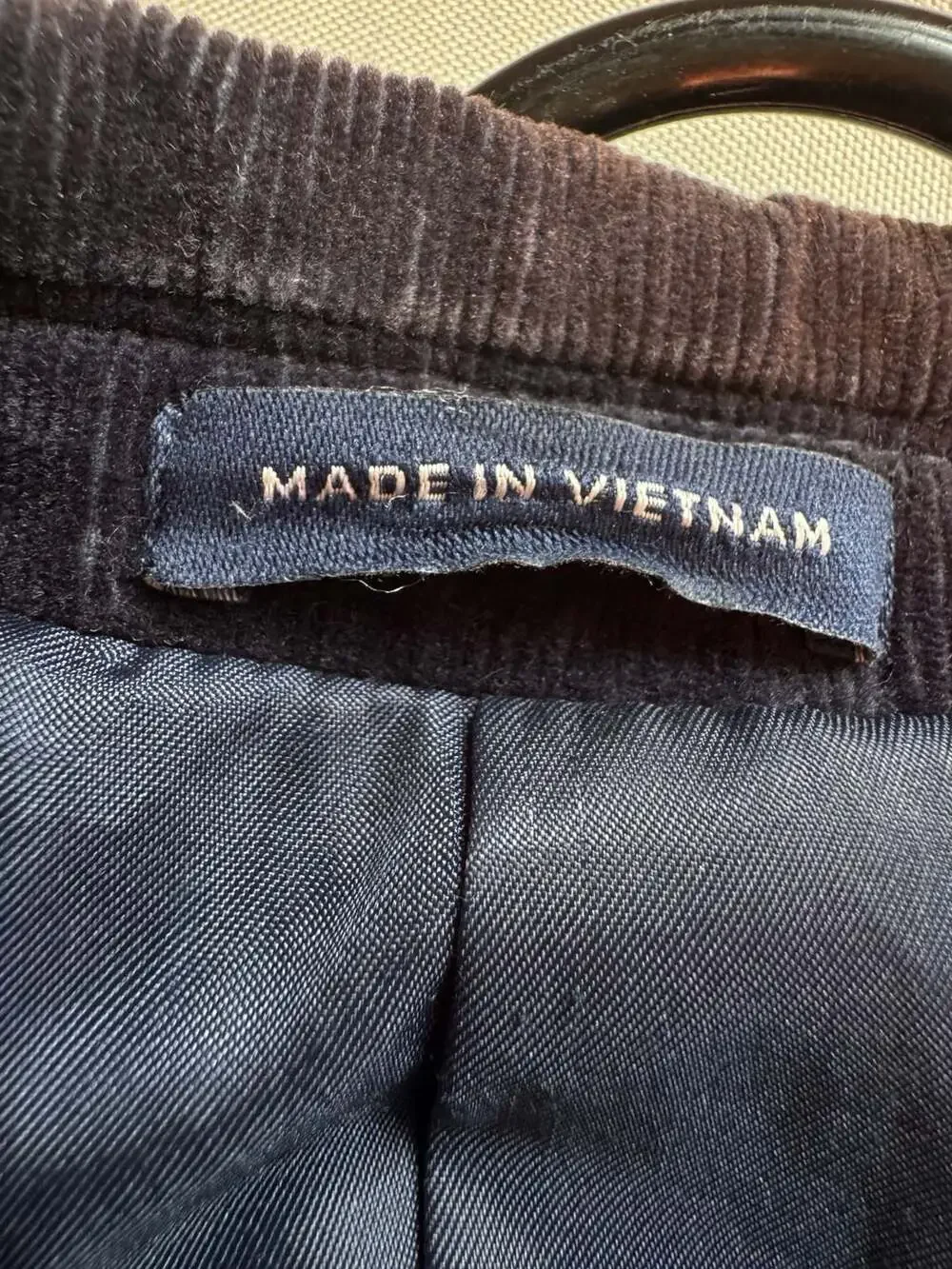 Stafford Dark Academia Navy Corduroy Sport Coat Elbow Patch 40R